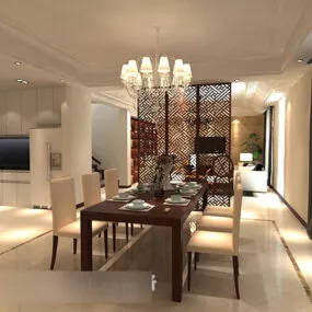 Modern Restaurant Interior V1 3d model
