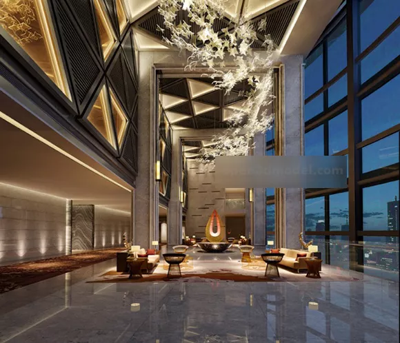 Office Hall Interior V6 3d model Office Hall Interior V6 3d model