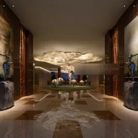 Office Hall Interior V7 3d model