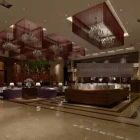 Office Hall Interior V8 3d model