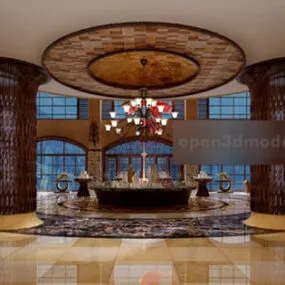Office Hall Interior V9 3d model
