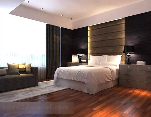 Modern Minimalist Bedroom Interior V2 3d model Modern Minimalist Bedroom Interior V2 3d model
