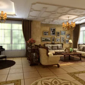 Living Room Interior V3 3d model
