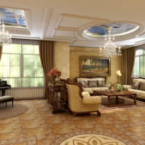 Modern Living Room Interior V2 3d model