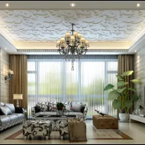 Simple Living Room Interior V1 3d model