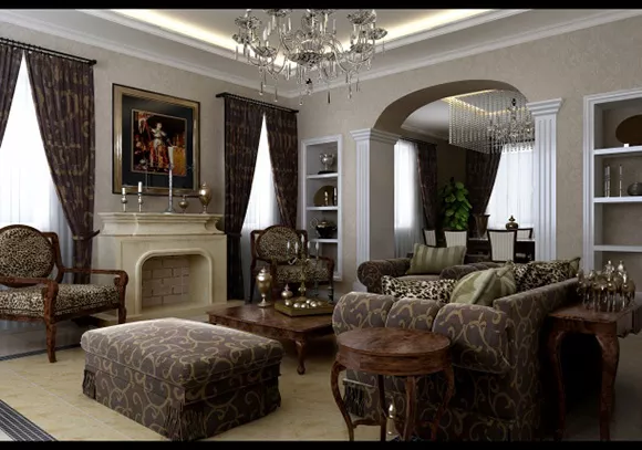 European Living Room Chandeliers Interior V1 3d model European Living Room Chandeliers Interior V1 3d model
