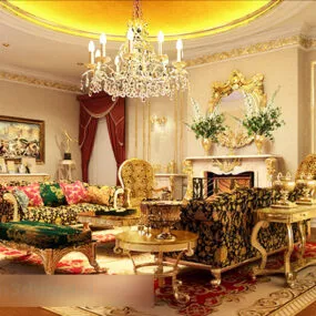 European Living Room Interior V14 3d model