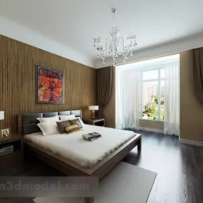 Modern Home Bedroom Interior 3d model