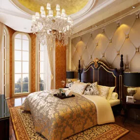 European Style Bedroom Interior V1 3d model