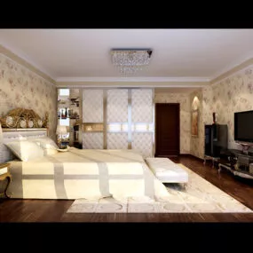 Modern Bedroom Interior V1 3d model