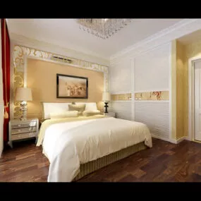 Modern Bedroom Interior V2 3d model