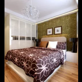 European Style Bedroom Interior V3 3d model