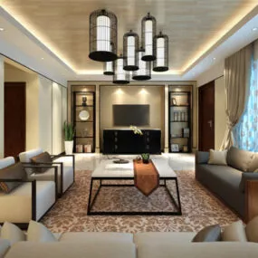 Living Room Free Interior V3 3d model