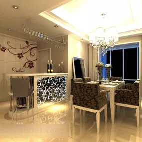 European Style Living Room Interior V2 3d model