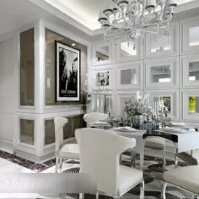 European Style Restaurant Interior V1 3d model