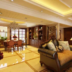 Chinese Style Living Room Interior V6 3d model