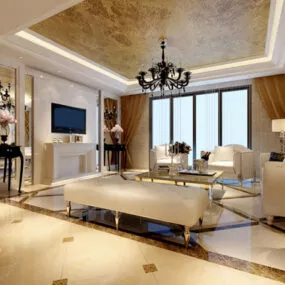 Modern Living Room Interior V7 3d model