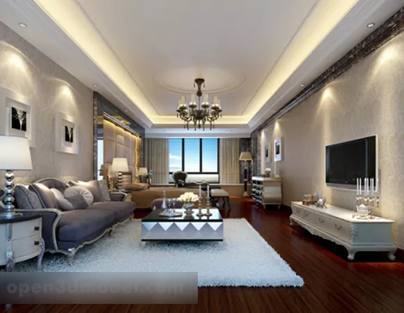 European Style Living Room Interior V3 3d model European Style Living Room Interior V3 3d model