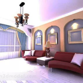 Modern Living Room Interior V9 3d model