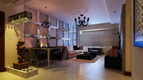 Modern Minimalist Living Room Interior V8 3d model Modern Minimalist Living Room Interior V8 3d model