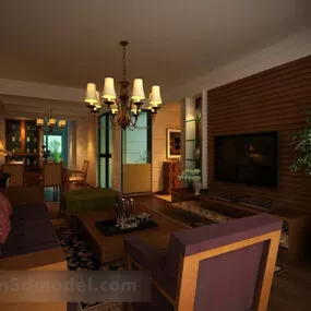 Home Living Room Interior V1 3d model