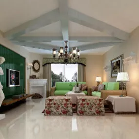 Simple Living Room Interior V6 3d model