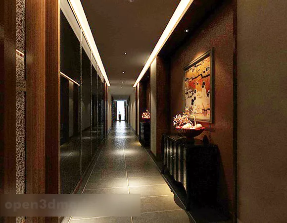 Corridor Aisle Interior V1 3d model Corridor Aisle Interior V1 3d model