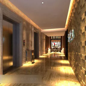 Elevator Corridor Interior V4 3d model