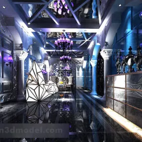 Karaoke Room Corridor Interior 3d model