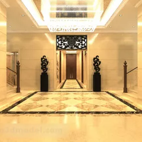 Luxury Hotel Corridor Interior V1 3d model