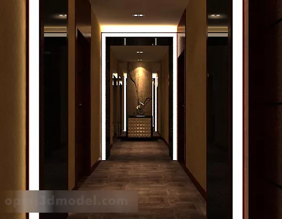 Arch Corridor Interior 3d model