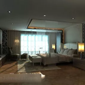 Simple Bedroom Interior V2 3d model