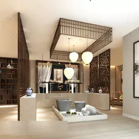 Chinese Style Living Room Interior V7 3d model