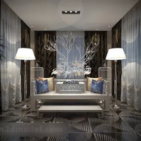 Modern Living Room Interior V11 3d model