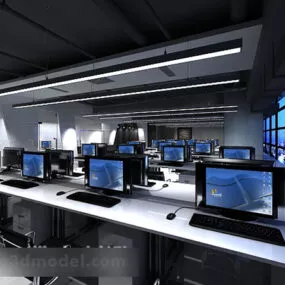 Internet Cafe Interior V2 3d model