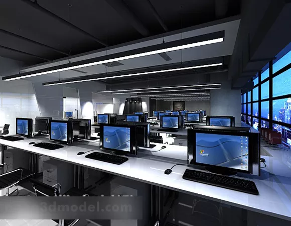Internet Cafe Interior V2 3d model Internet Cafe Interior V2 3d model