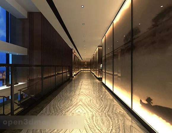 Scifi Corridor 3d model