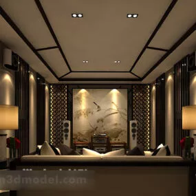 Chinese Style Living Room Interior V8 3d model