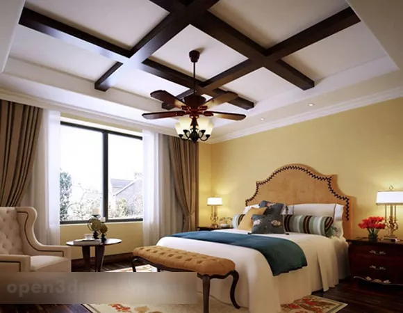 Bedroom Chandelier Interior V1 3d model Bedroom Chandelier Interior V1 3d model