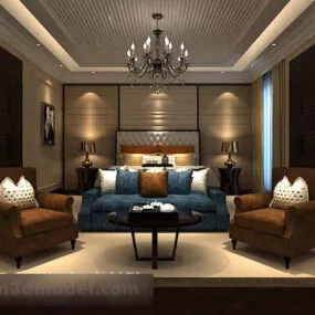 Bedroom Chandelier Interior V2 3d model