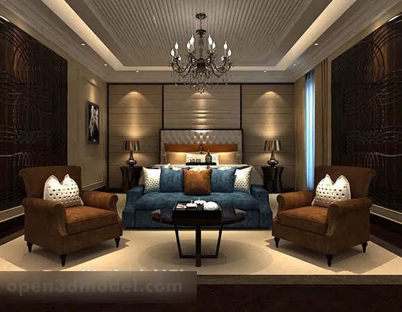 Bedroom Chandelier Interior V2 3d model Bedroom Chandelier Interior V2 3d model