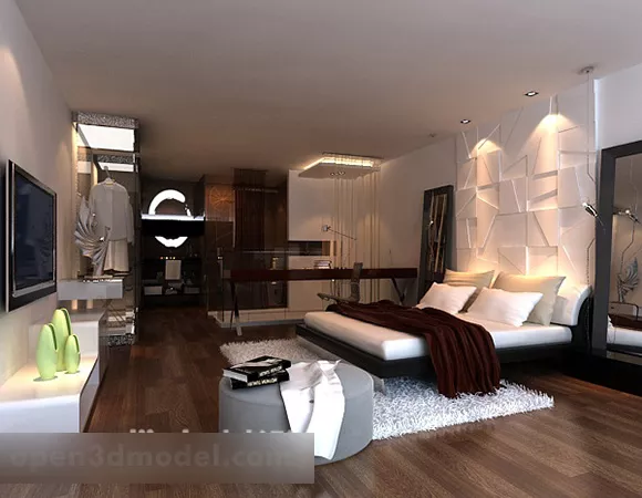 Bedroom Interior V4 3d model Bedroom Interior V4 3d model