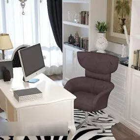 Modern Study Interior V1 3d model