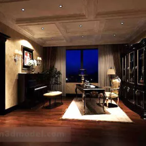 Piano Room Interior V1 3d model