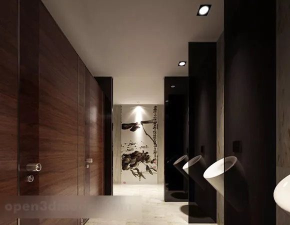Modern One Piece Toilet 3d model