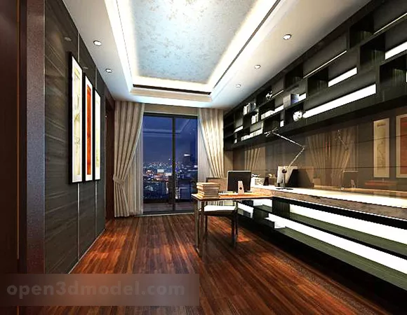 Study Room Ceiling Design Interior 3d model Study Room Ceiling Design Interior 3d model