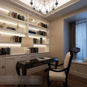 Study Room Ceiling Decor Interior 3d model