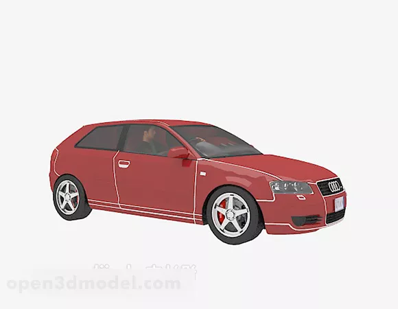 Red Sedan Car Vehicle Design 3d model Red Sedan Car Vehicle Design 3d model