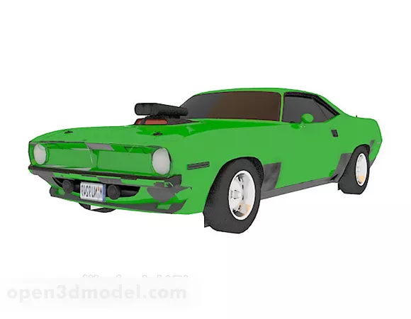 Old Green Car 3d model Old Green Car 3d model