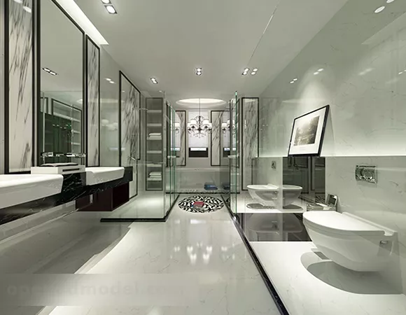 Bathroom Glass Door Interior V2 3d model Bathroom Glass Door Interior V2 3d model